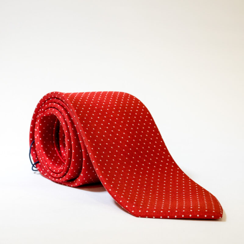 Cravatta - Rosso con Pois Bianco