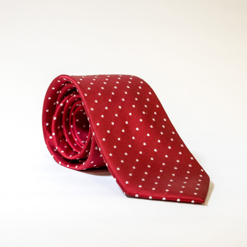 Cravatta - Rosso con Pois Bianchi