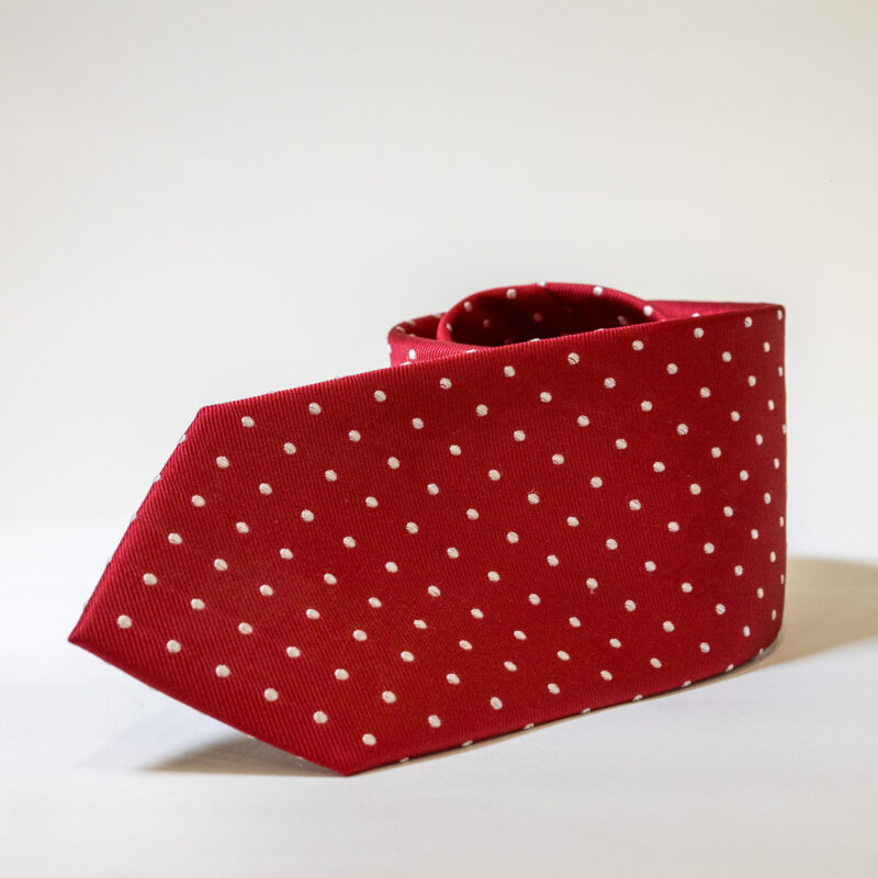 Cravatta - Rosso con Pois Bianchi - immagine 4