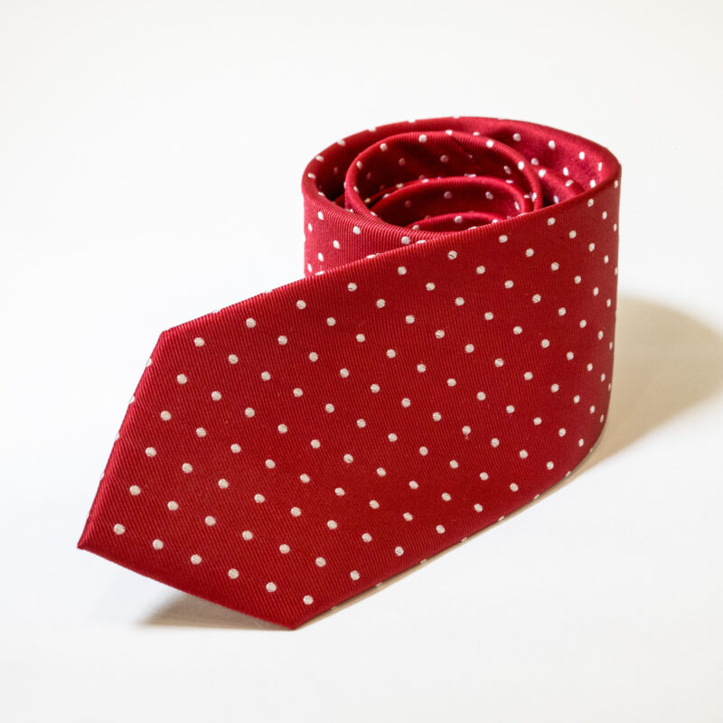 Cravatta - Rosso con Pois Bianchi - immagine 2