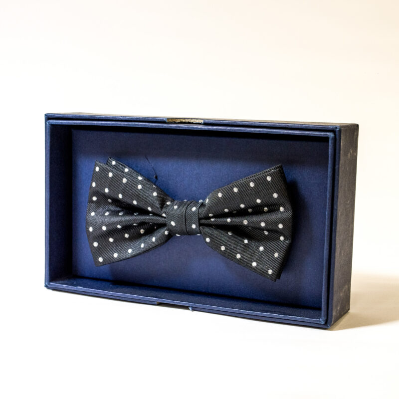 Papillon - Grigio Scuro con Pois Largo Bianco