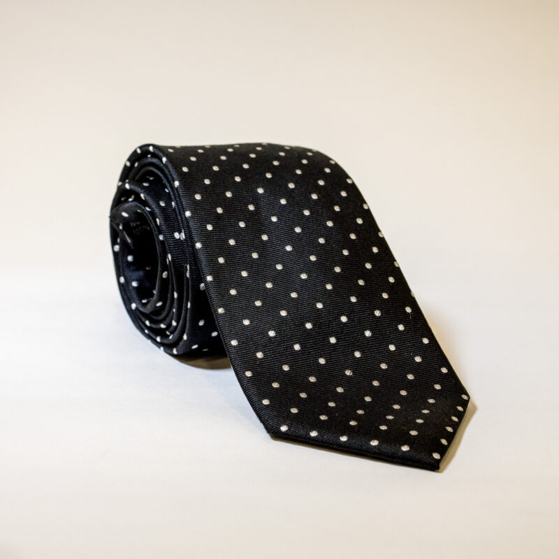 Cravatta - Nero con Pois Bianchi