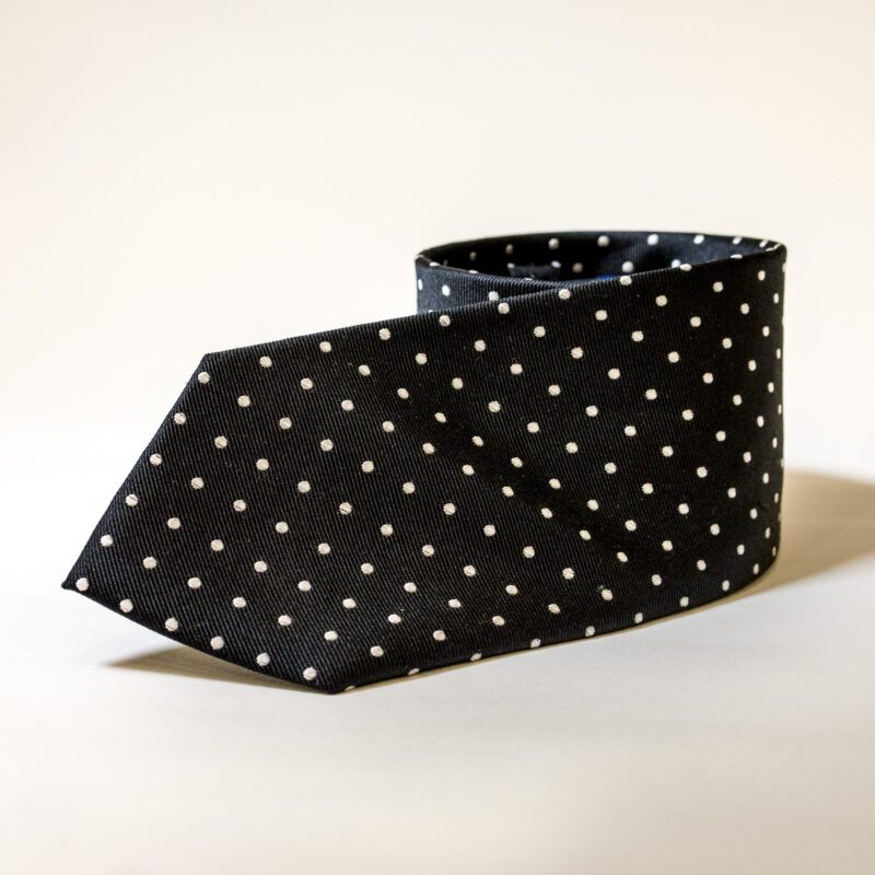 Cravatta - Nero con Pois Bianchi - immagine 4