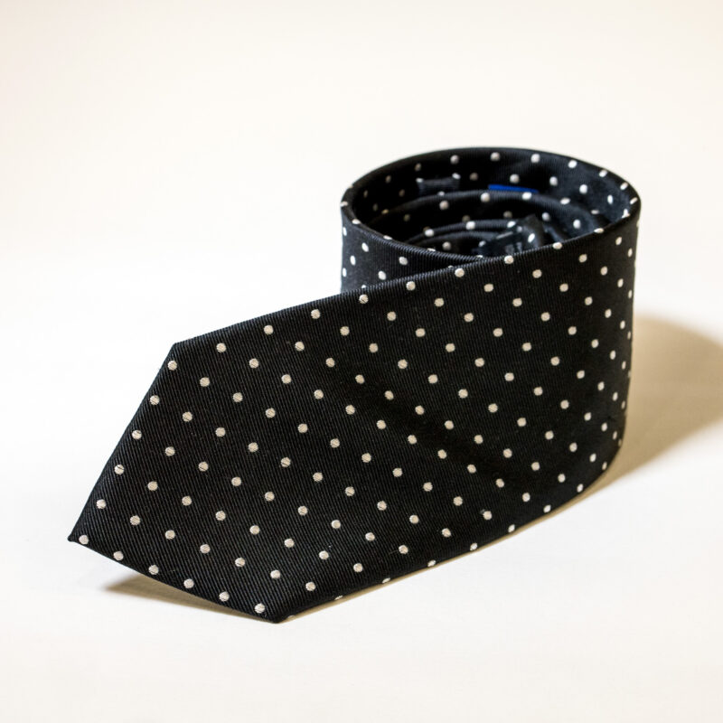 Cravatta - Nero con Pois Bianchi - immagine 2