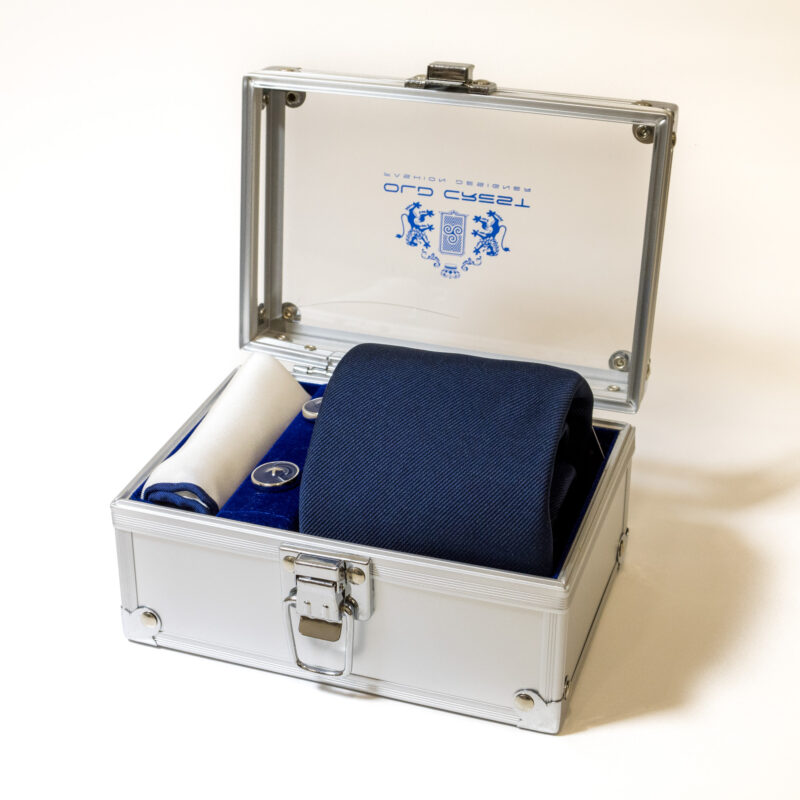 Box con Cravatta Blu Notte