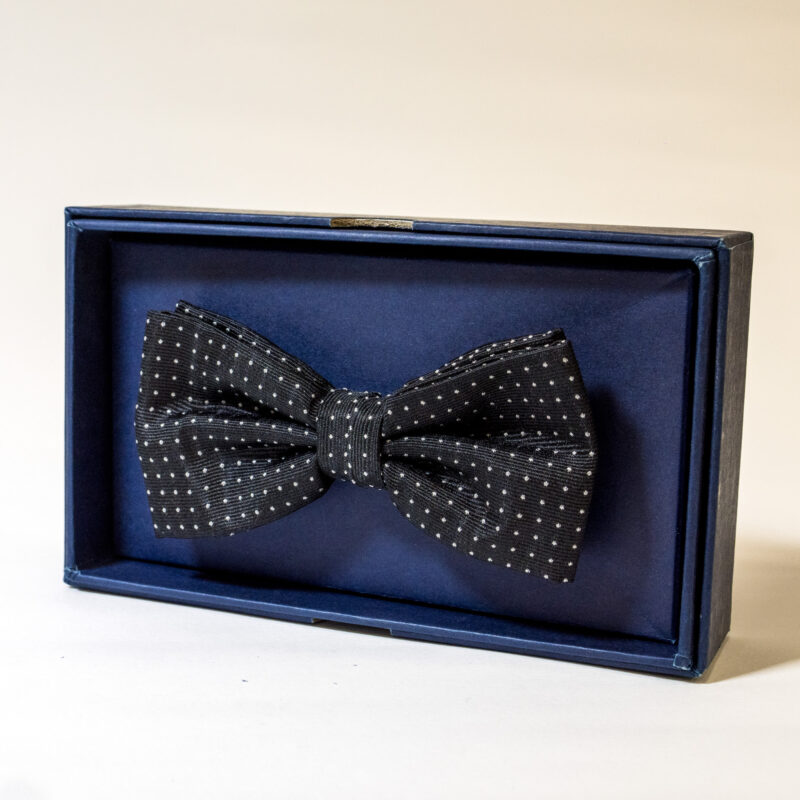 Papillon - Grigio Scuro con Pois Bianco