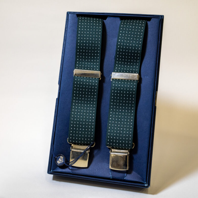 Bretelle - Verde Scuro con Pois Bianco - immagine 2