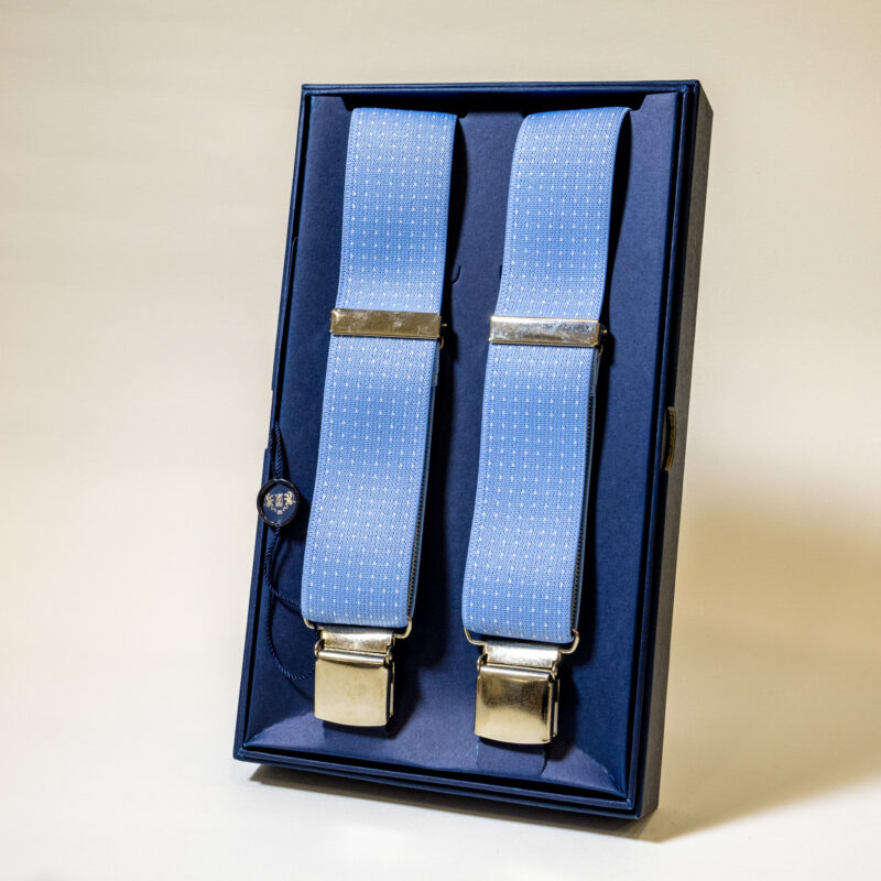 Bretelle - Azzurro con Pois Bianco - immagine 3