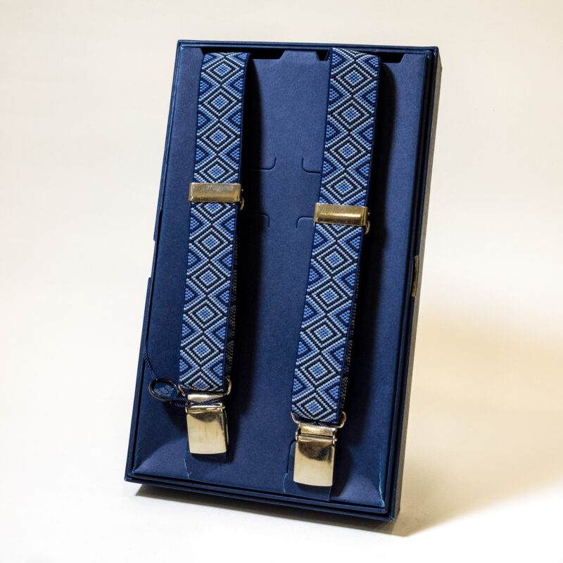 Bretelle - Blu con Fantasia Geometrica - immagine 3
