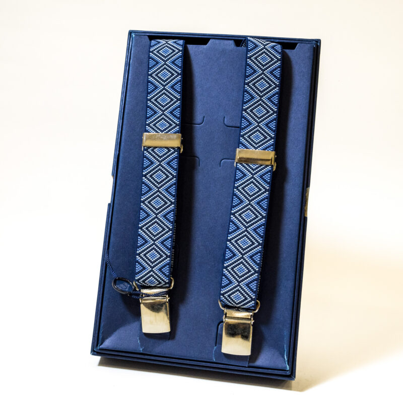 Bretelle - Blu con Fantasia Geometrica