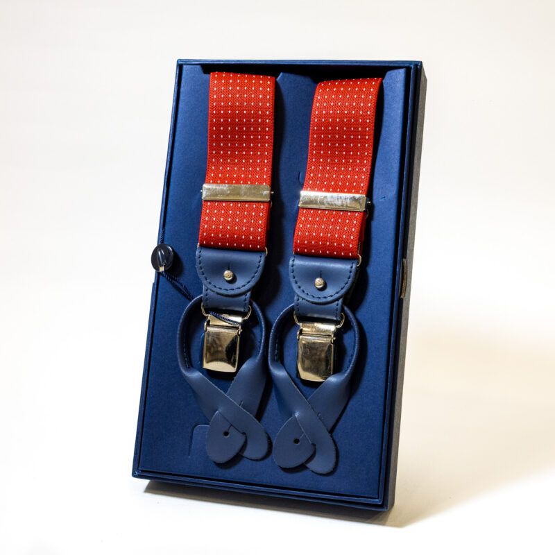 Bretelle - Rosso con Pois Bianco - immagine 3