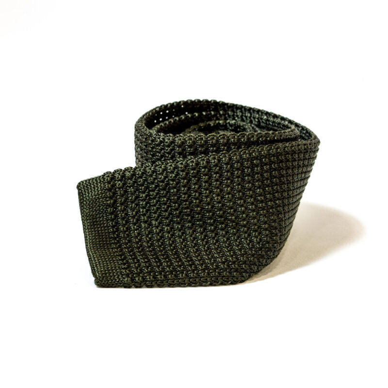 Cravatta in maglia 100% Seta – Verde Militare