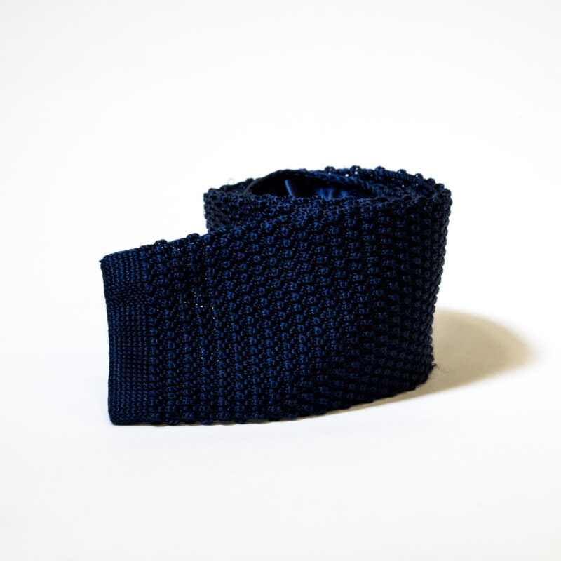 Cravatta in maglia 100% Seta – Blu Notte
