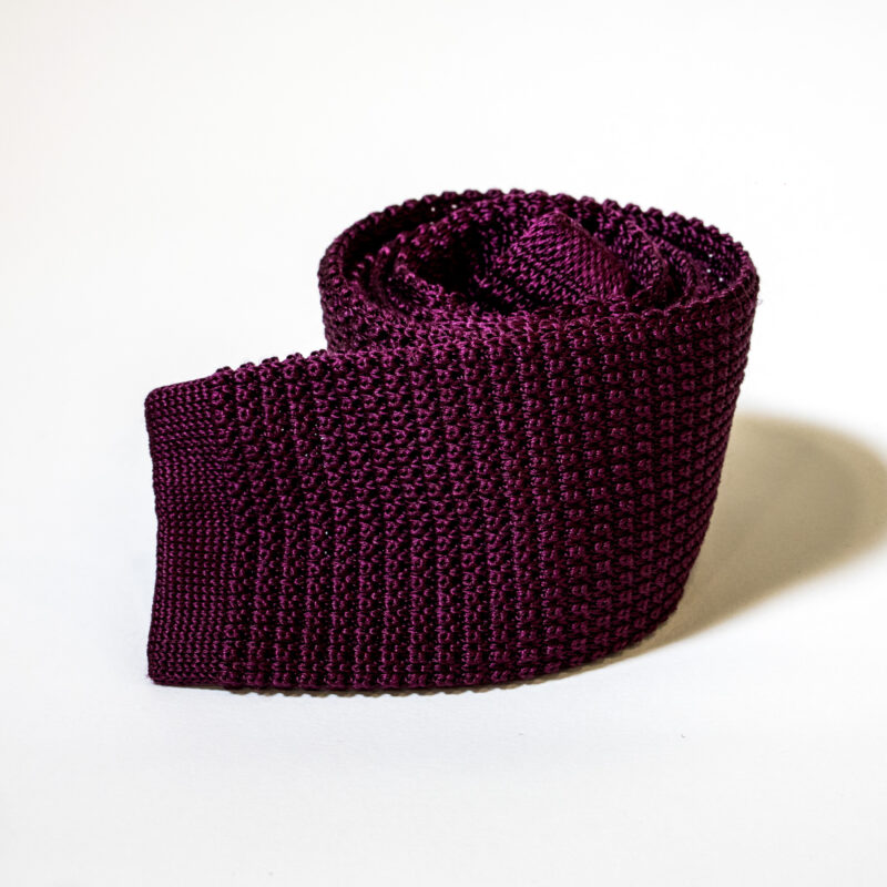 Cravatta in maglia 100% Seta – Granata