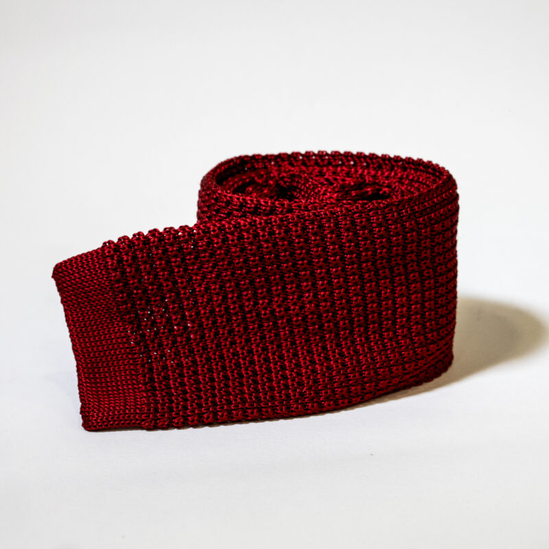 Cravatta in maglia  100% Seta – Rossa