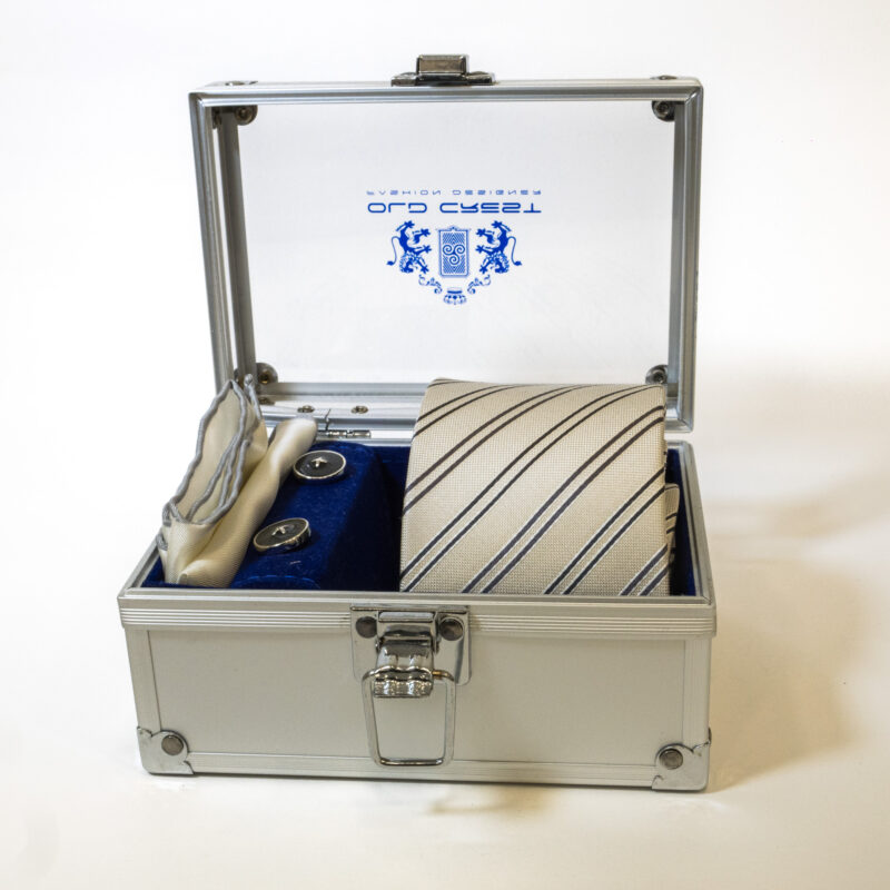 Box con Cravatta Regimental Bianca - immagine 2