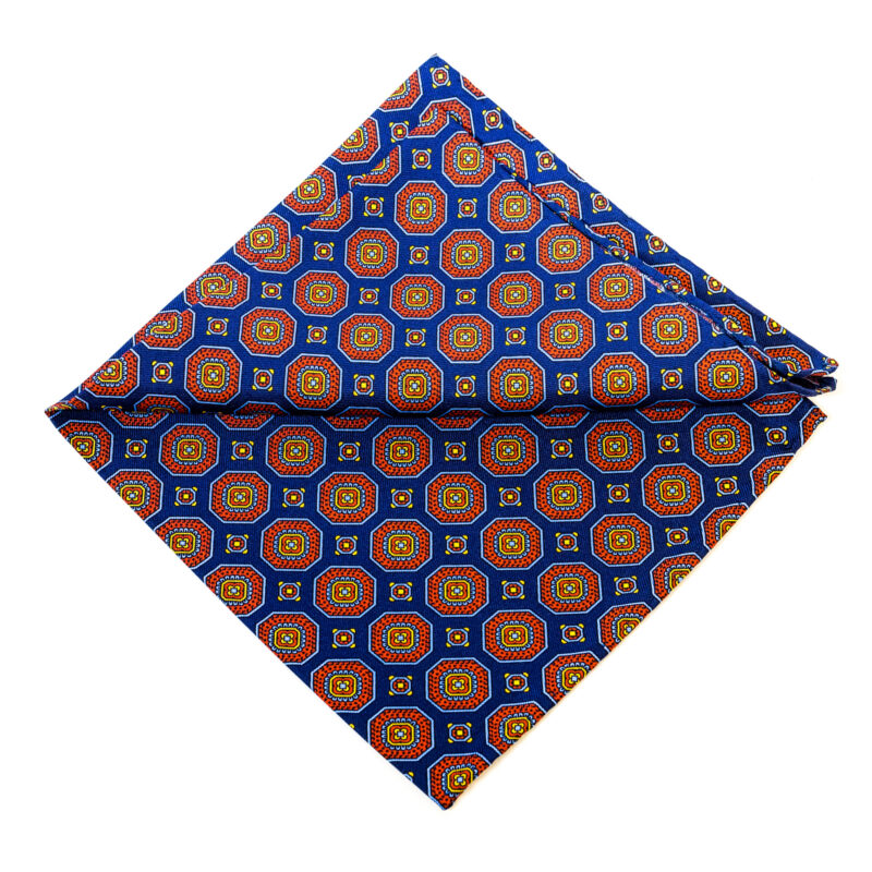 Pochette - Blu con Fantasia Ottagoni