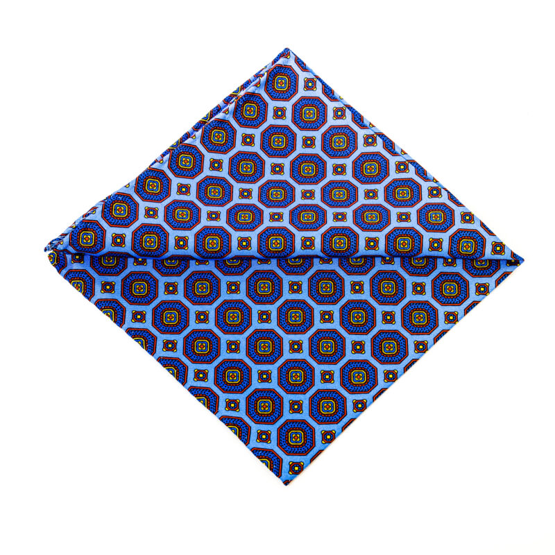 Pochette - Azzurro con Fantasia Ottagoni