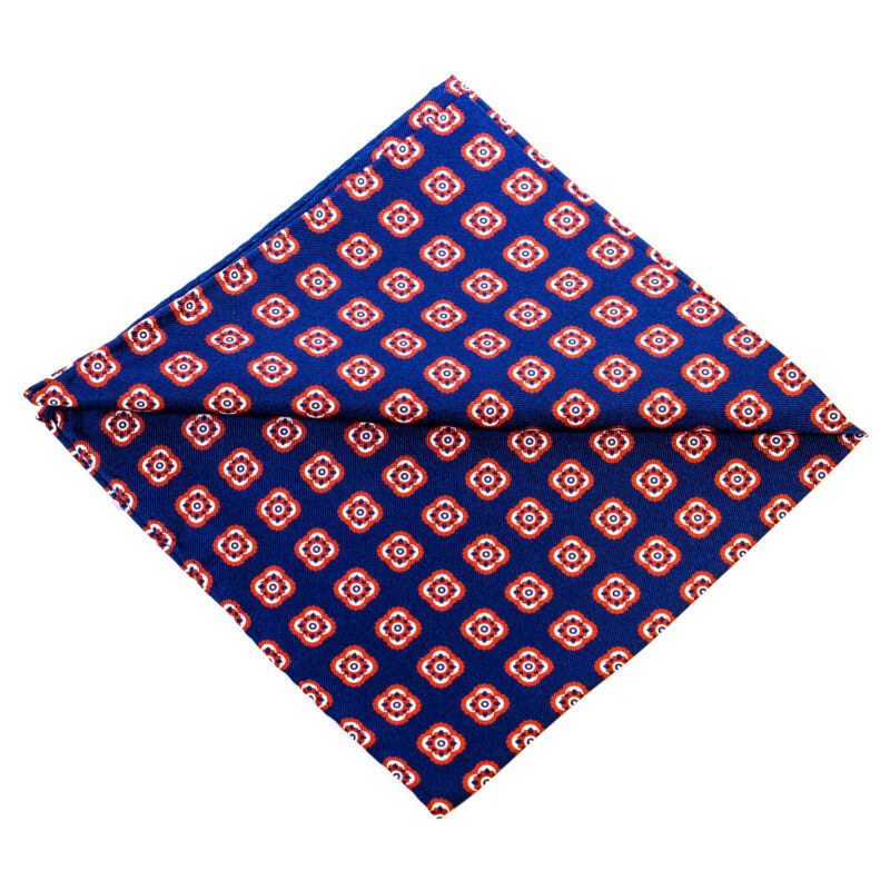 Pochette - Blu Notte con Fantasia Rombi