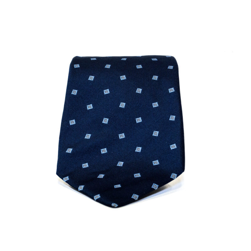 Cravatta Sartoriale 3 Pieghe blu a fantasia