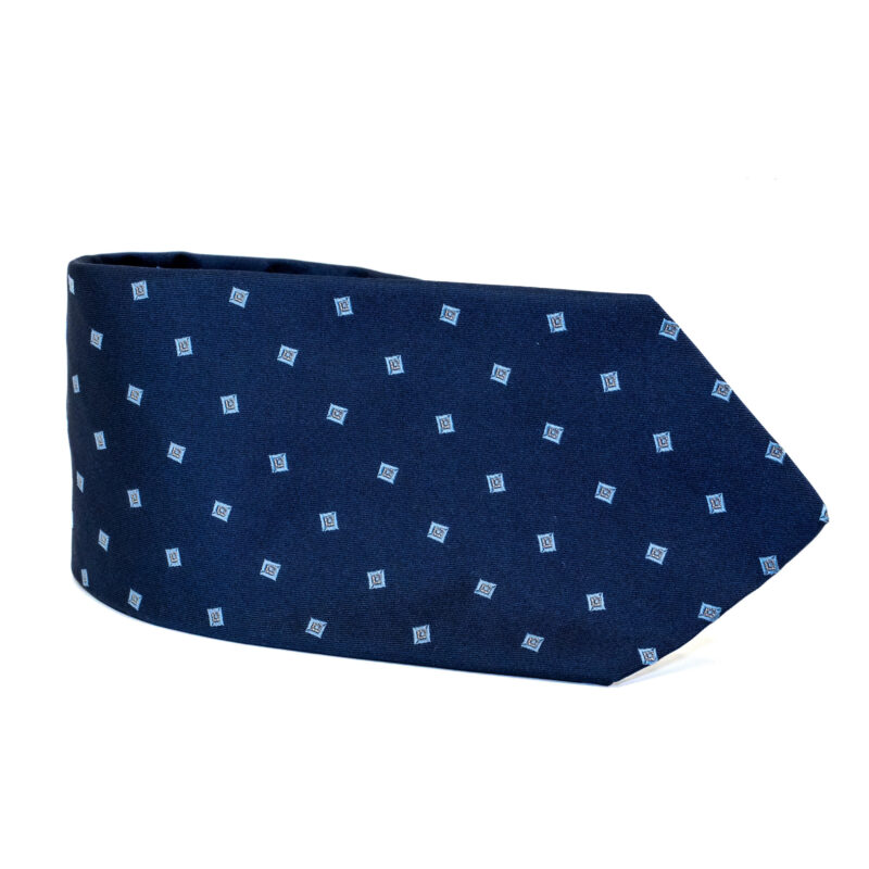 Cravatta Sartoriale 3 Pieghe blu a fantasia - immagine 2