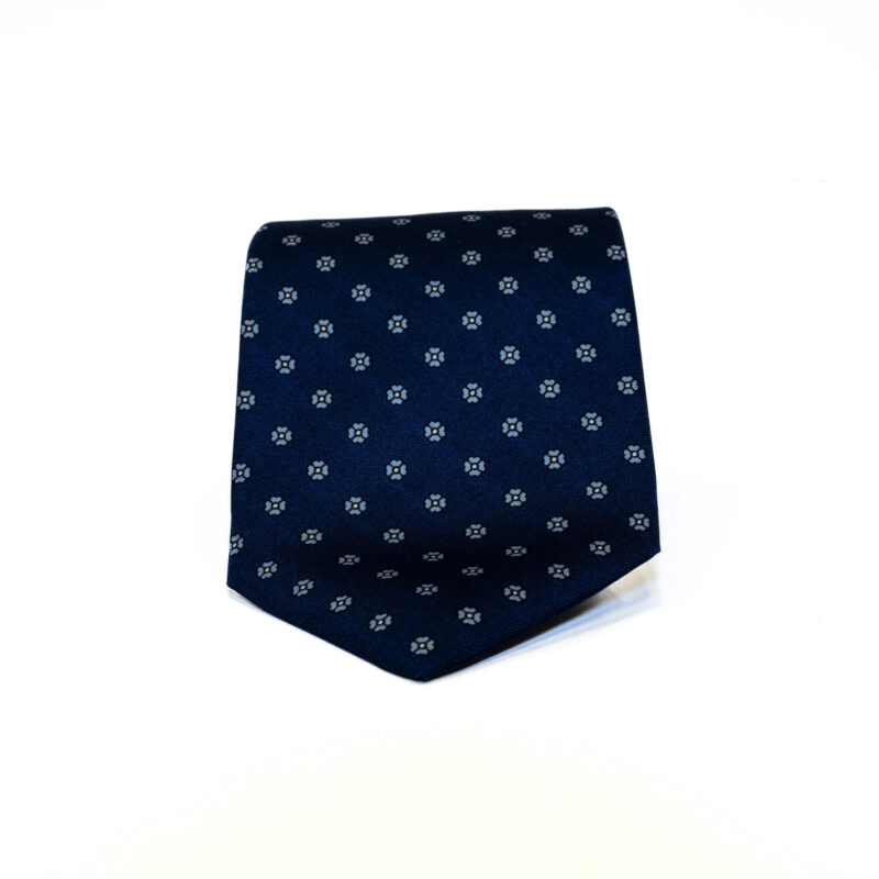 Cravatta Sartoriale 3 Pieghe blu a fantasia