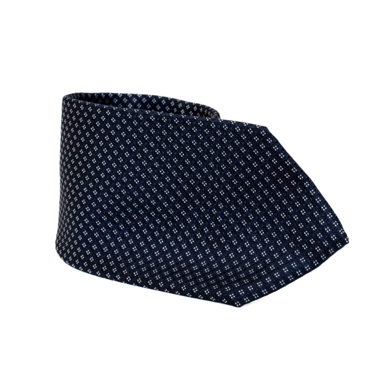 Cravatta Sartoriale 3 Pieghe blu a fantasia - immagine 2