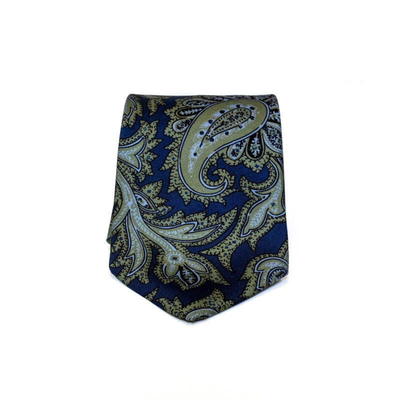 Cravatta Sartoriale 3 Pieghe blu a fantasia