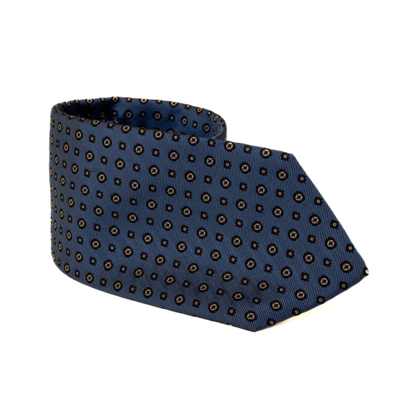 Cravatta Sartoriale 3 Pieghe blu a fantasia - immagine 2