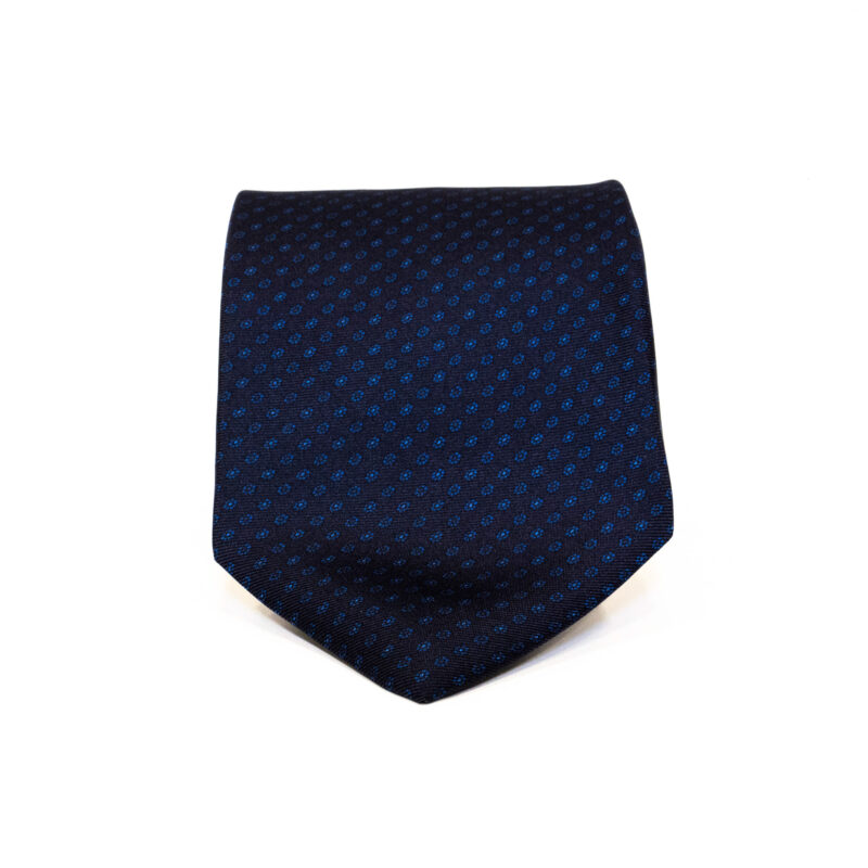 Cravatta Sartoriale 3 Pieghe blu a fantasia