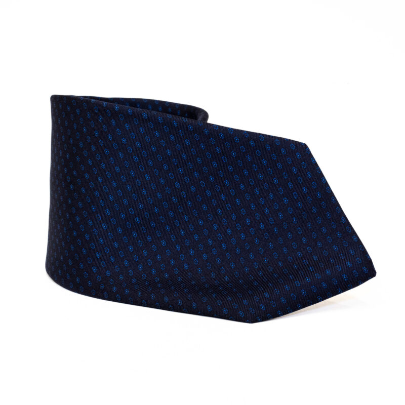 Cravatta Sartoriale 3 Pieghe blu a fantasia - immagine 2