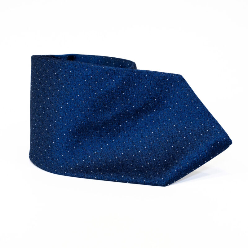 Cravatta Sartoriale 3 Pieghe blu a fantasia - immagine 2
