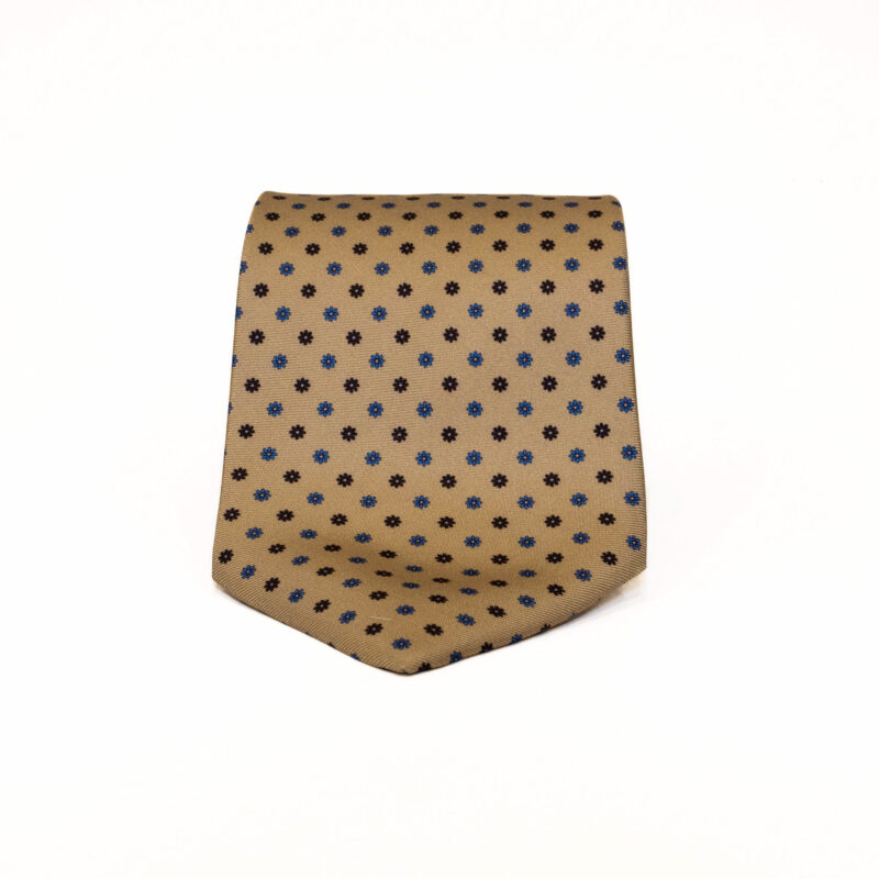 Cravatta Sartoriale 3 Pieghe beige a fantasia